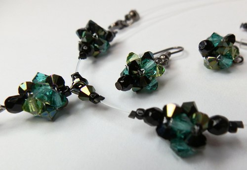 Černo zelené kuličky Swarovski (165) — foto 4