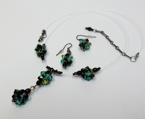 Černo zelené kuličky Swarovski (165) — foto 5