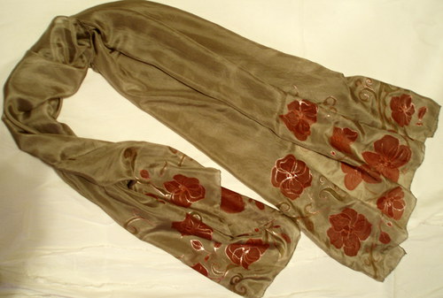 Hedvábný pléd- khaki — foto 3