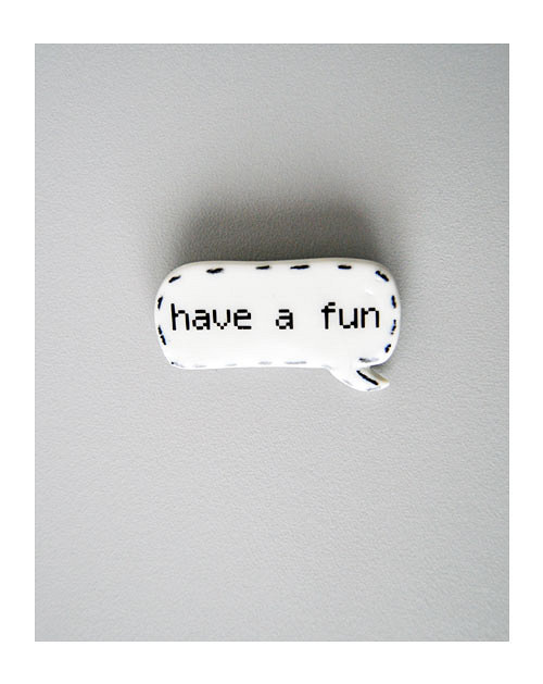 Porcelánová brož _new "have a fun".) — foto 2