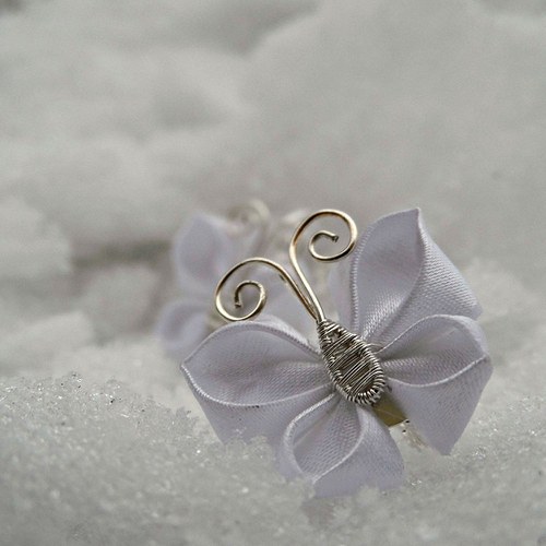 Kanzashi náušnice na přání — foto 2