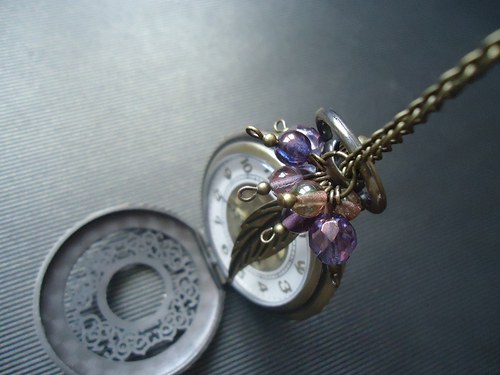 Náhrdelník s hodinkami " Purple Design " — foto 2