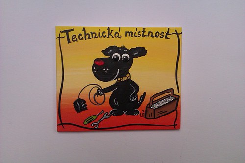 Cedulka na dveře-psík technická místnost — foto 2