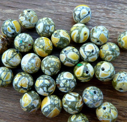 Marble kuličky žluté 10mm, 4ks — foto 2