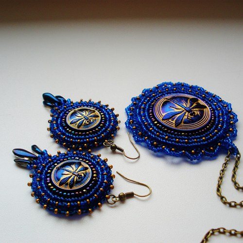 Mis des libellules royales bleues - náušnice — foto 2