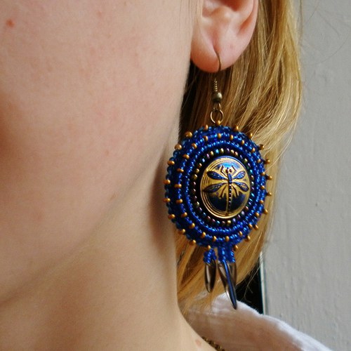 Mis des libellules royales bleues - náušnice — foto 3