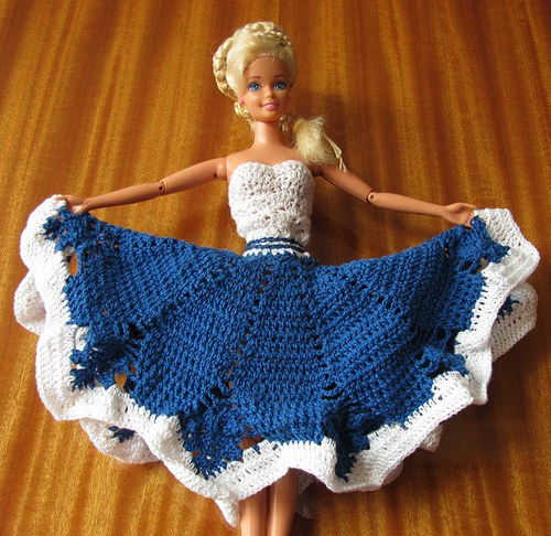 Barbie - modro-bílé šaty — foto 2