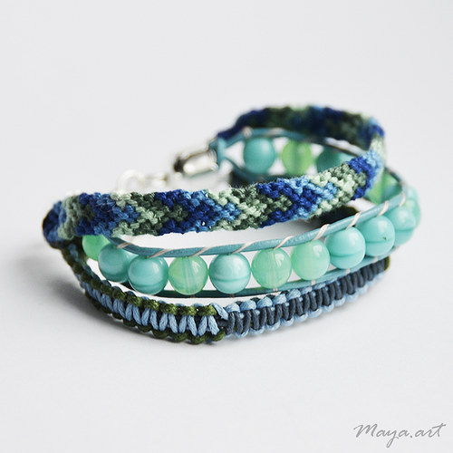 Modrozelený náramek "EMBRACING BRACELET" — foto 2