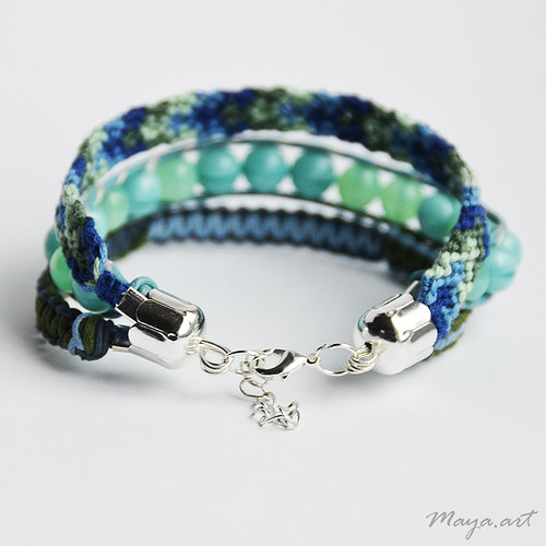 Modrozelený náramek "EMBRACING BRACELET" — foto 3