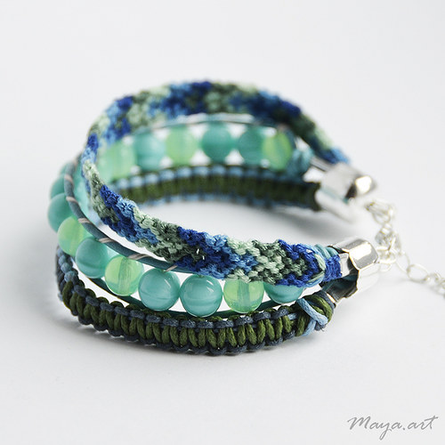 Modrozelený náramek "EMBRACING BRACELET" — foto 4