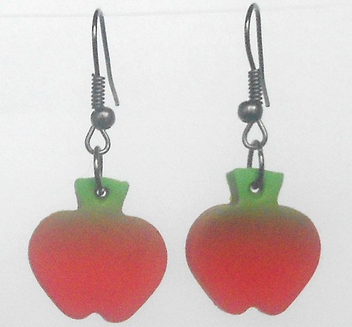 Fimo naušnice jablíčka zeleno - červené — foto 2