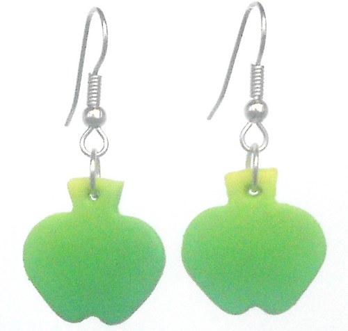 Fimo naušnice jablíčka žluto - zelené — foto 2