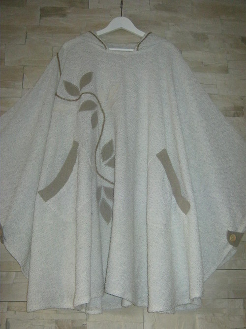Pončo -kabátek-přírodní — foto 2
