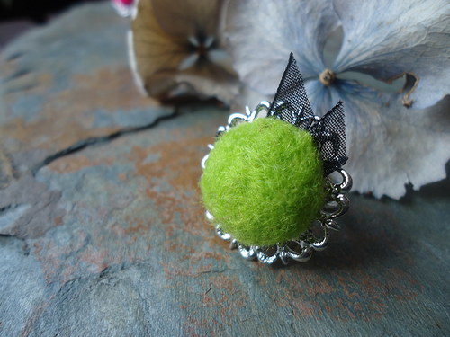 Prsten plstěný ... neon green... — foto 4