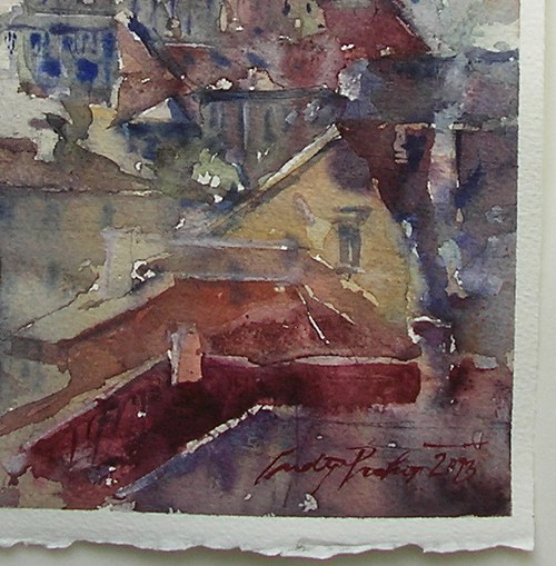 Třebíč,originální akvarel — foto 3