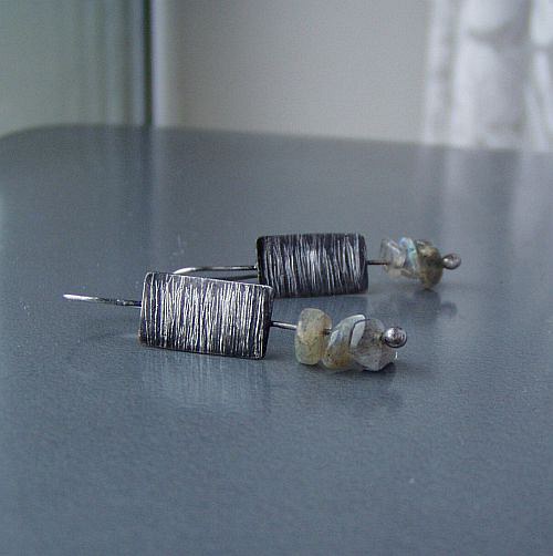 Naušnice designové s labradoritem — foto 3