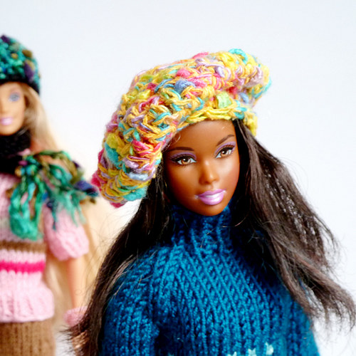 YELLOW melírovaný baret pro Barbie — foto 2