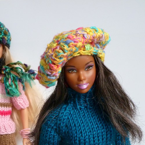 YELLOW melírovaný baret pro Barbie — foto 3