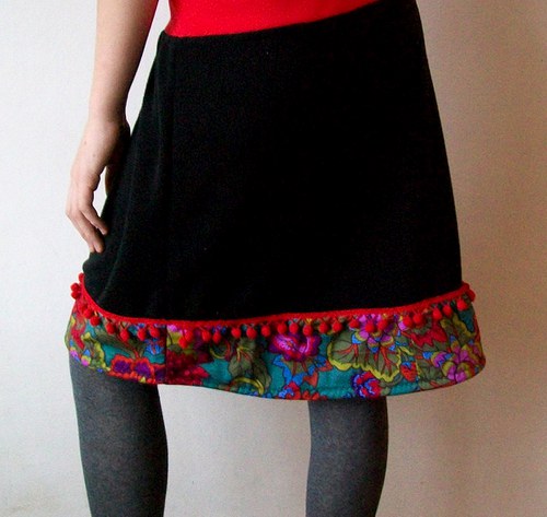SUKNĚ "Černá fleece rustikální" — foto 2