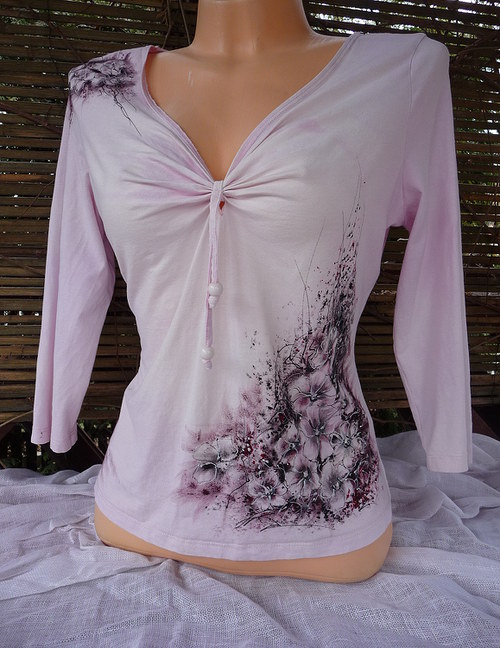 Růžové, romantické triko, vel 42 — foto 5