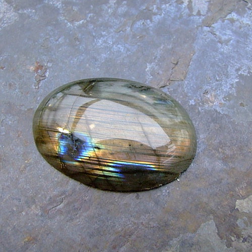 Labradorit de luxe, kabošon č.779 52x36mm — foto 6