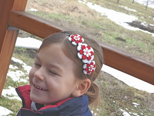 Červeno-bílé květy - čelenka — foto 2