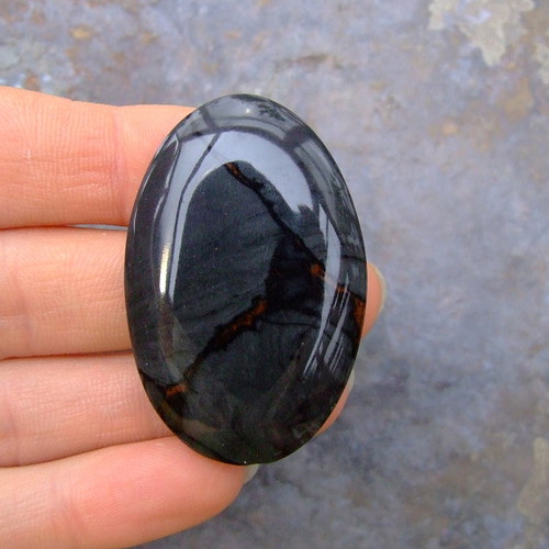 Obsidián brekciový, kabošon č. 786 — foto 2