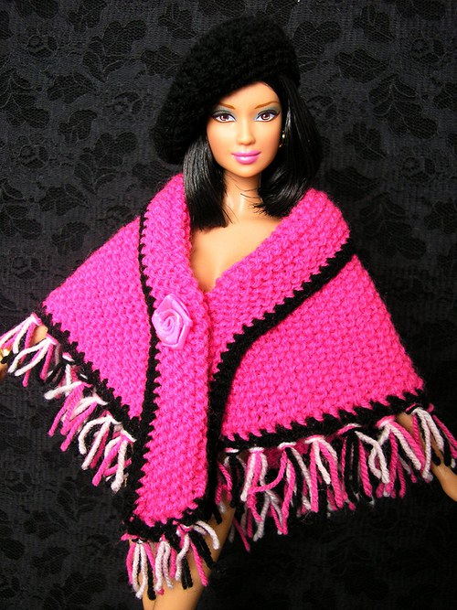 Růžový pléd s baretem pro Barbie — foto 3