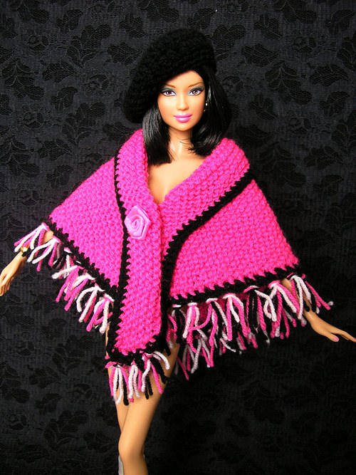 Růžový pléd s baretem pro Barbie — foto 4