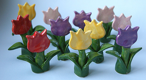 Tulipánky keramické SVĚTLE RŮŽOVÉ — foto 2