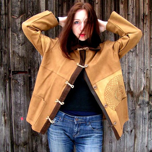 Kabát hnědý "mandala" vel. 42 — foto 5