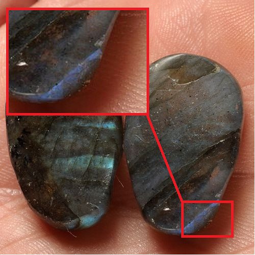 Labradorit- CABOCHON- lebky-pár — foto 3