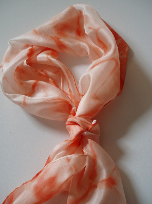 Hedvábná šála Light orange — foto 4