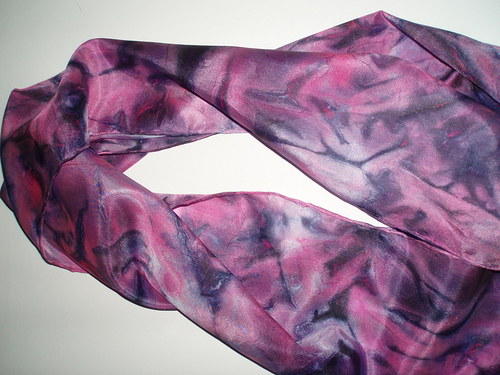 Hedvábná šála Cosmic Pink — foto 2