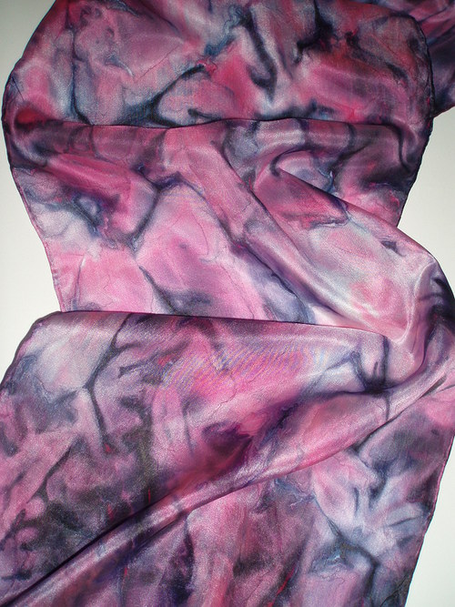 Hedvábná šála Cosmic Pink — foto 3