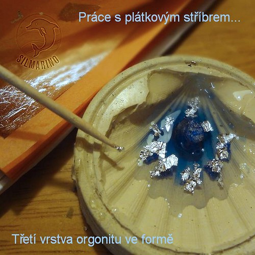 "Lazuritová stříbrná" mušlička hřebenatka orgonit — foto 4