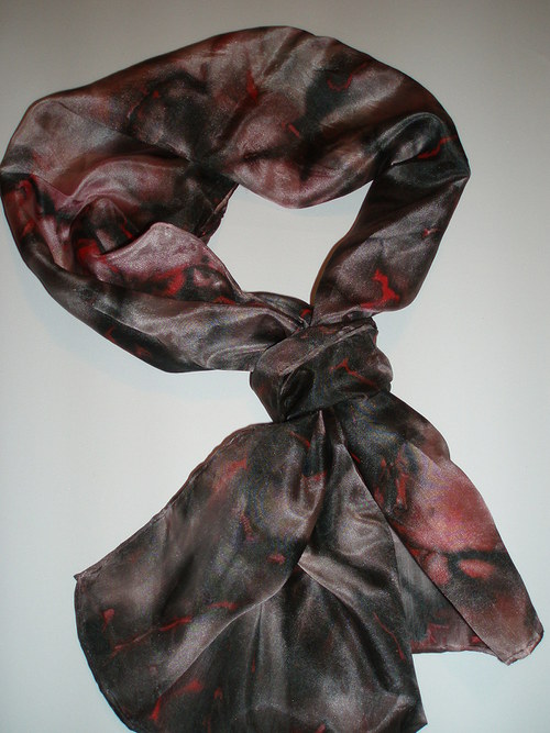 Hedvábná šála BlackRed — foto 2