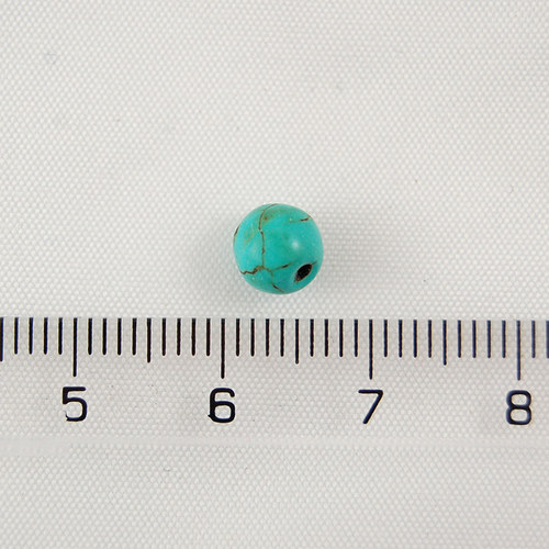 Syntetický tyrkenit 6mm - 10ks — foto 2