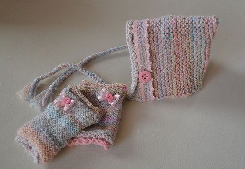 Set baby čepička + návleky "Pastelka" — foto 5