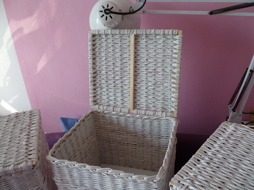 Bílé košíky s víkem - 6 ks — foto 3
