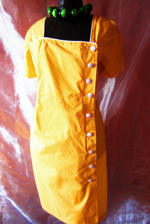 Retro šaty Polka dot in yellow — foto 2