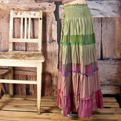 Dlouhá sukně patchwork - vel.L/XL — foto 5