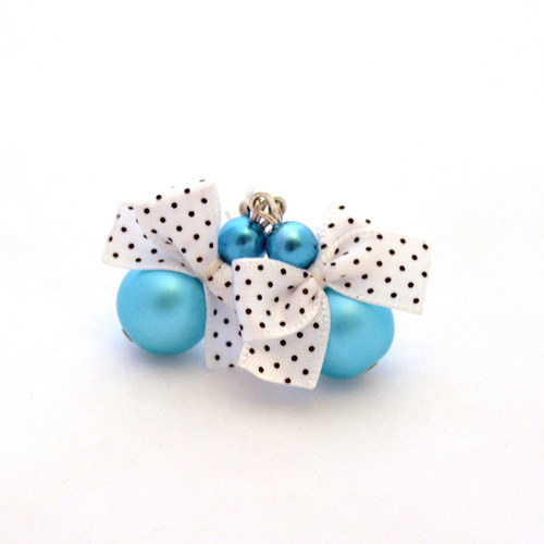 Náušnice Retro Dots - modré — foto 3