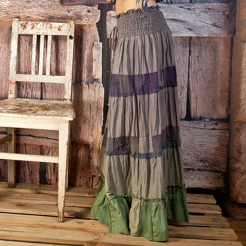 Dlouhá sukně patchwork - vel.L/XL — foto 5