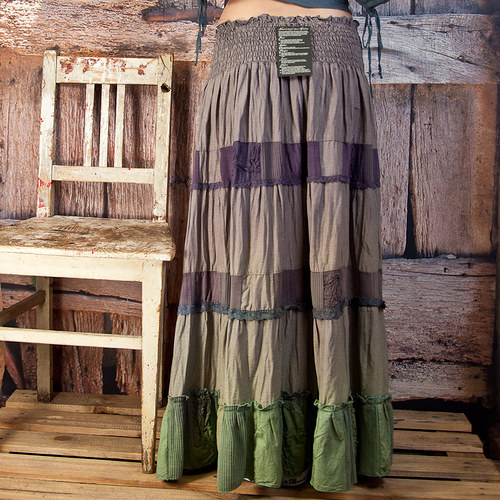 Dlouhá sukně patchwork - vel.L/XL — foto 6
