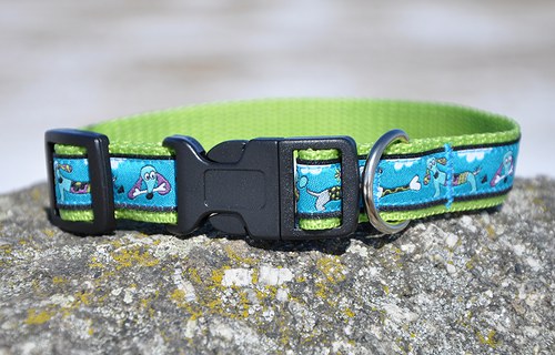 Obojek s jezevčíky modrý 25 - 35 cm — foto 4