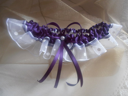 Podvazek puntík v barvě violet — foto 3