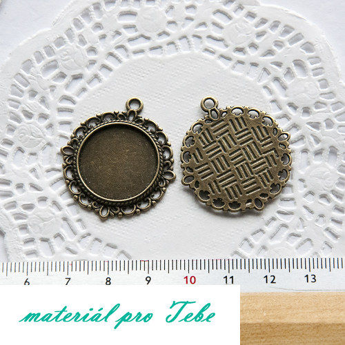 1 ks ozdobné lůžko - starobronz - 32mm — foto 2