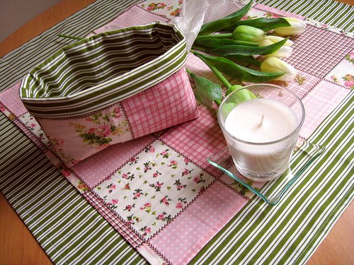 Růžový Patchwork na Zeleném Proužku.... — foto 3
