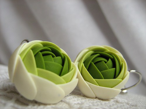 Green apple, visací náušnice — foto 3